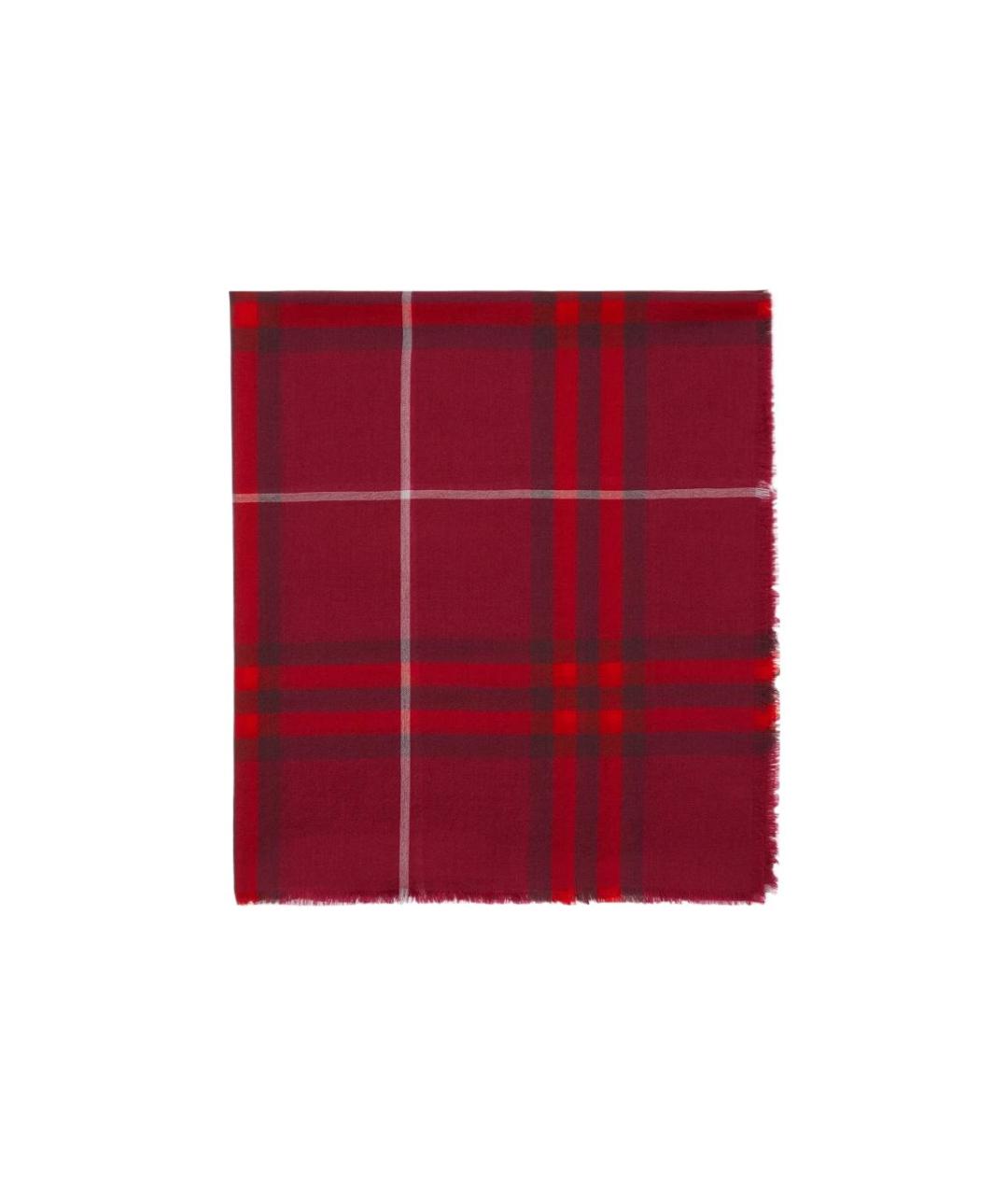 BURBERRY Красный шерстяной шарф, фото 2