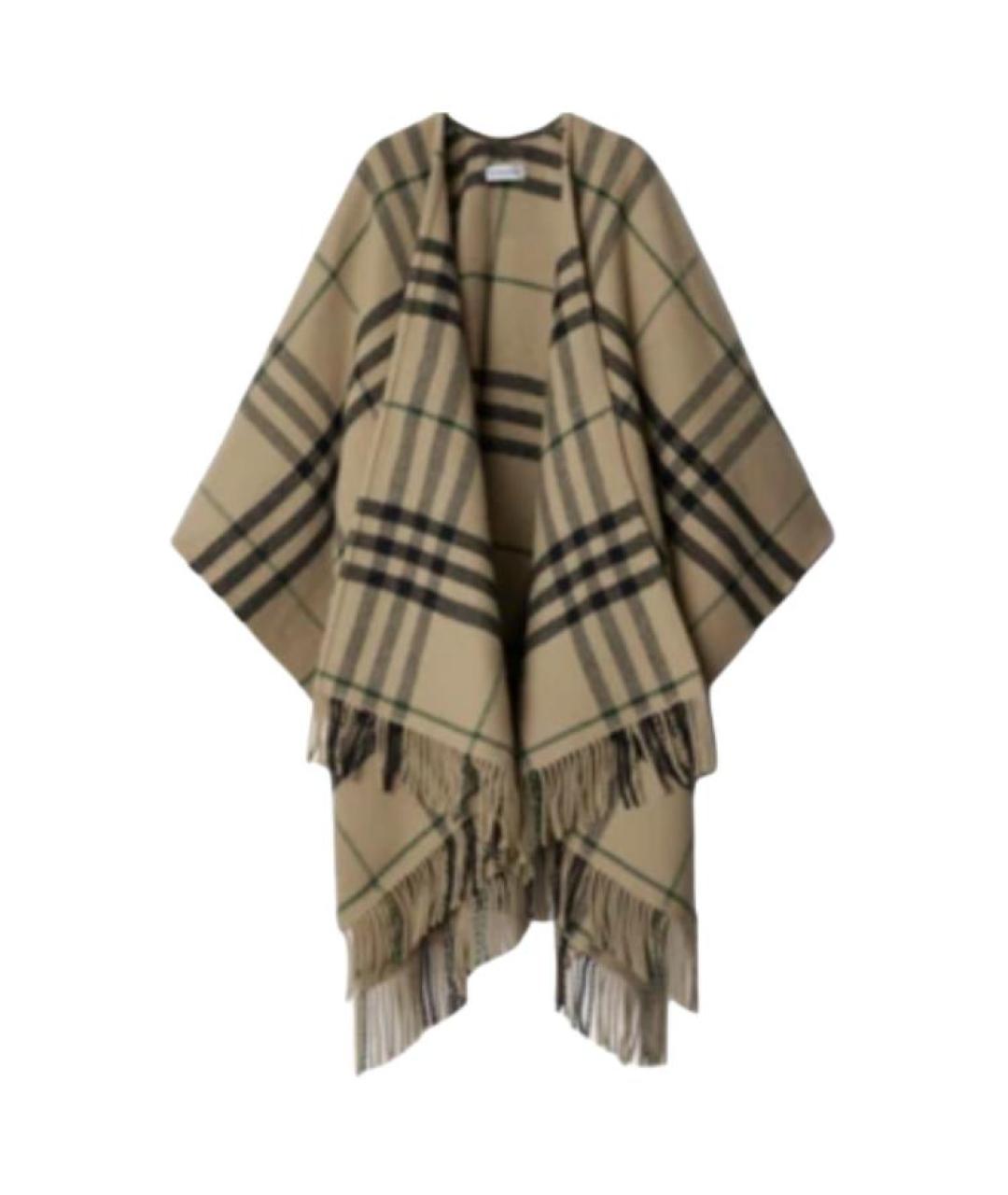 BURBERRY Коричневый шерстяной платок, фото 1