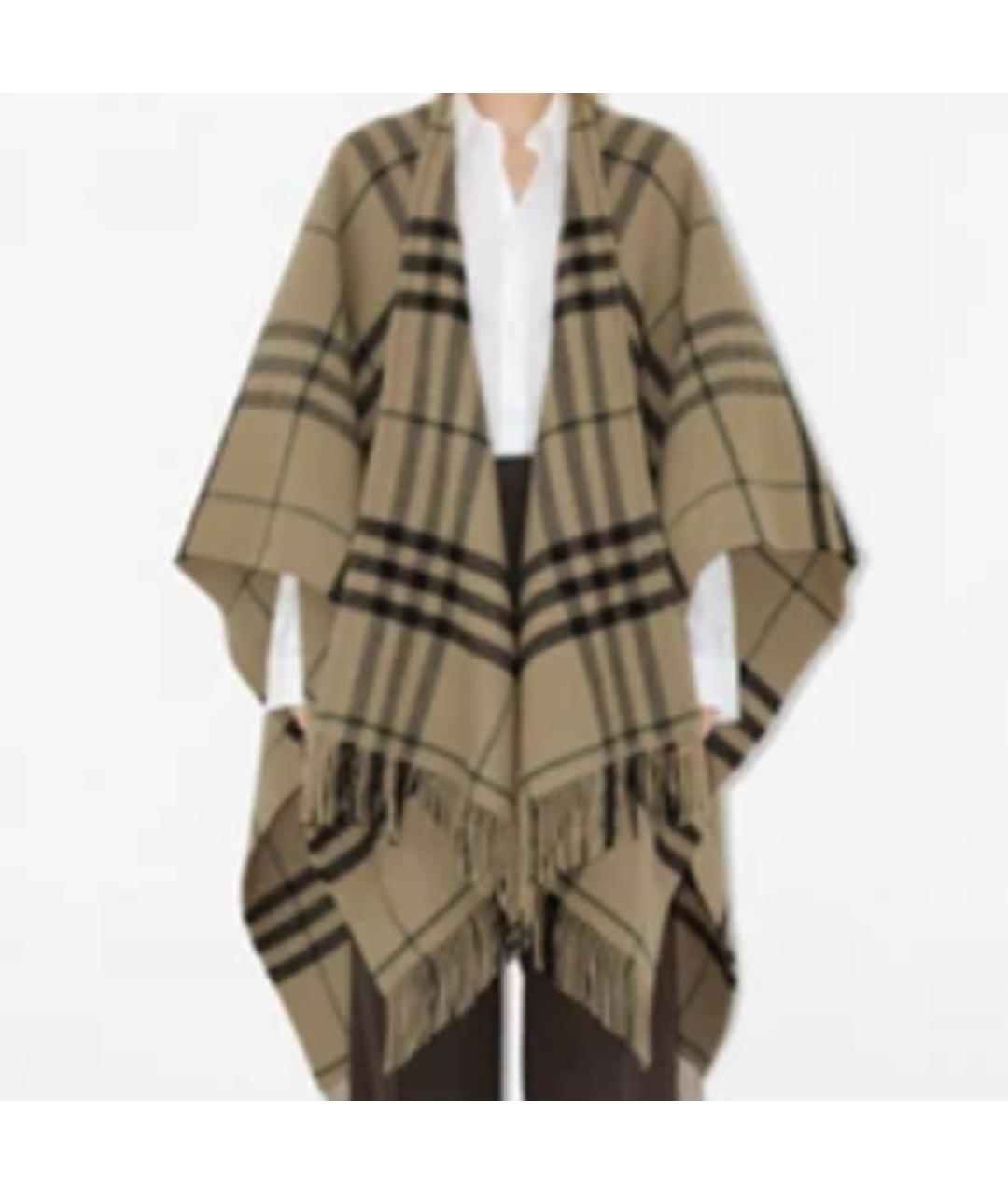 BURBERRY Коричневый шерстяной платок, фото 2