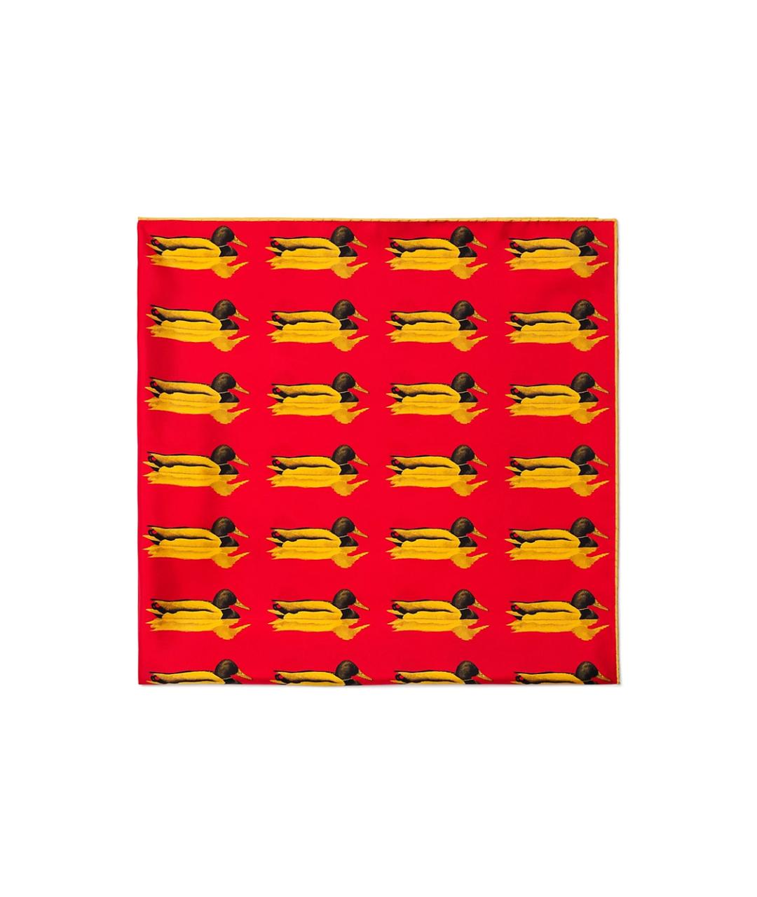 BURBERRY Красный шелковый шарф, фото 2