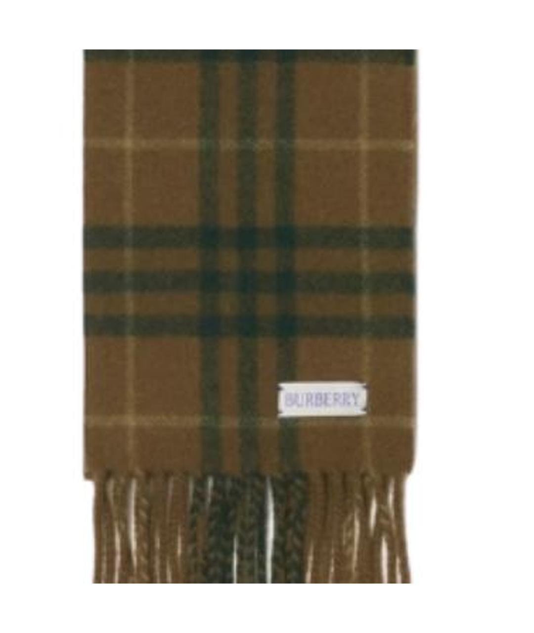 BURBERRY Коричневый кашемировый шарф, фото 3