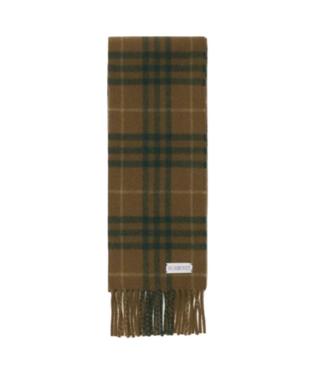 BURBERRY Коричневый кашемировый шарф, фото 1