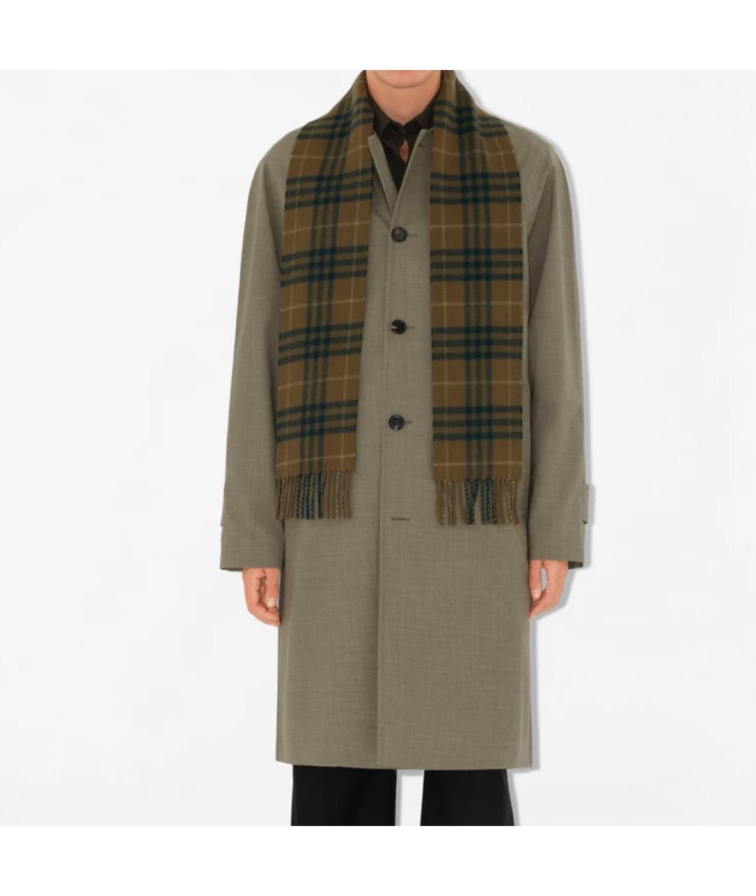 BURBERRY Коричневый кашемировый шарф, фото 4