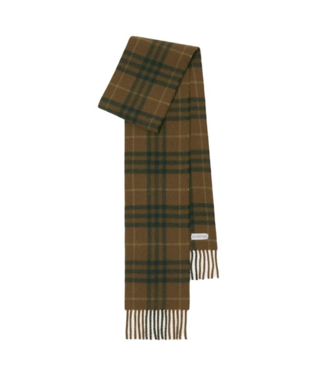 BURBERRY Коричневый кашемировый шарф, фото 2