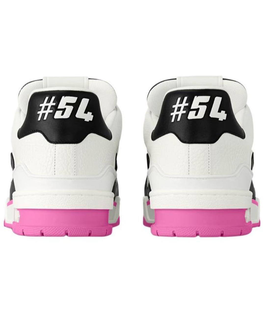 LOUIS VUITTON Розовые кожаные низкие кроссовки / кеды, фото 4