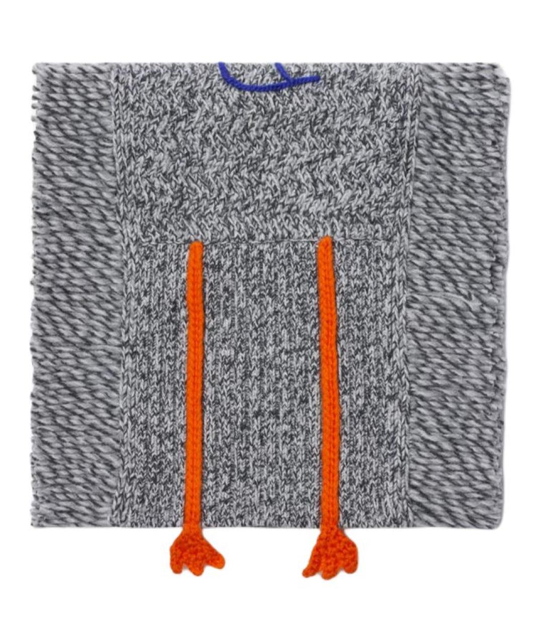 BURBERRY Серый шерстяной шарф, фото 3