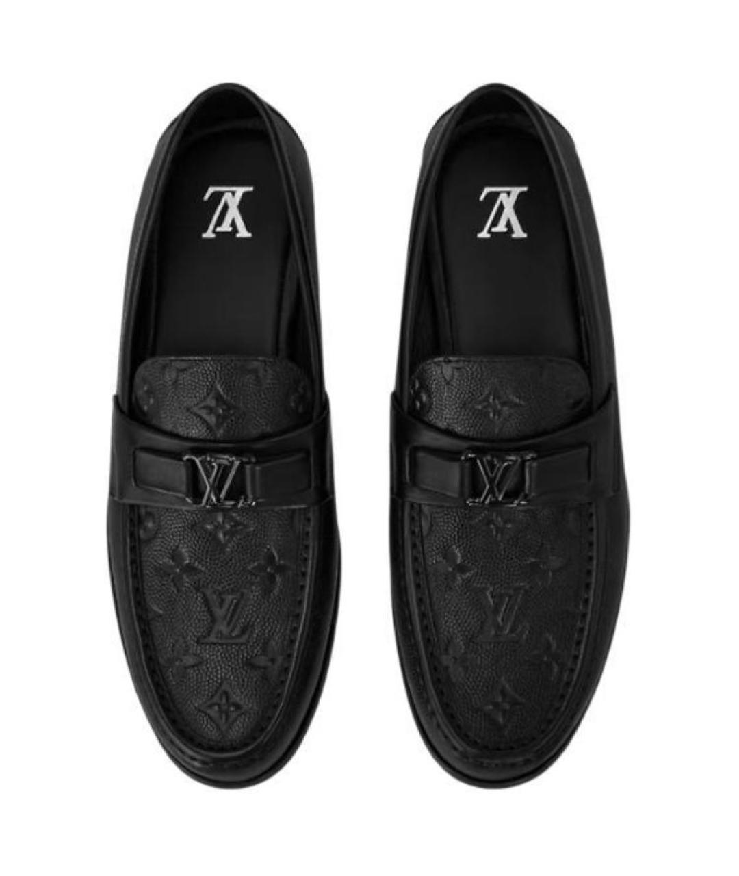 LOUIS VUITTON Черные кожаные лоферы, фото 4