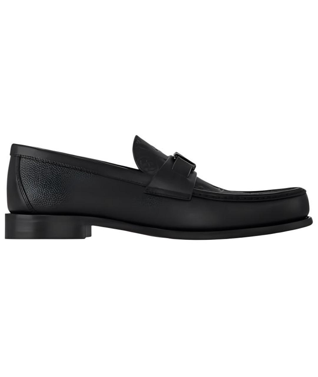 LOUIS VUITTON Черные кожаные лоферы, фото 1