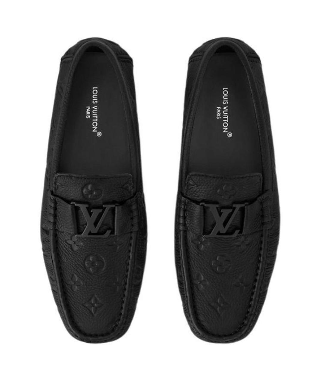 LOUIS VUITTON Черные кожаные мокасины, фото 4