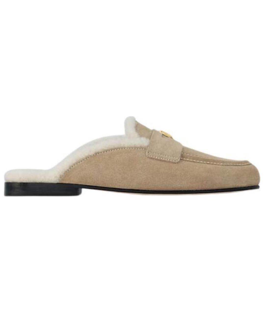 LOUIS VUITTON Бежевые замшевые мюли, фото 1