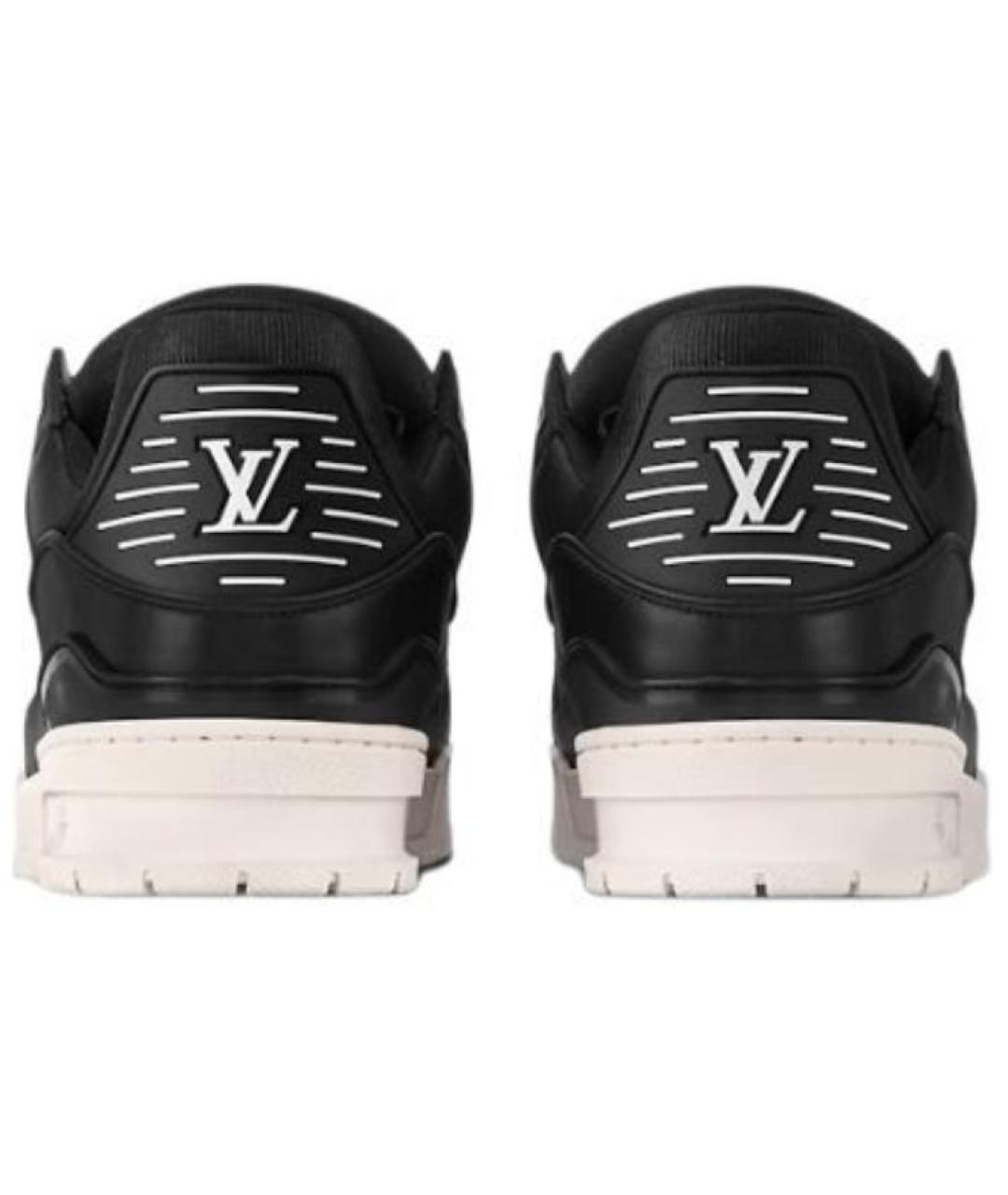 LOUIS VUITTON Черные кожаные низкие кроссовки / кеды, фото 4