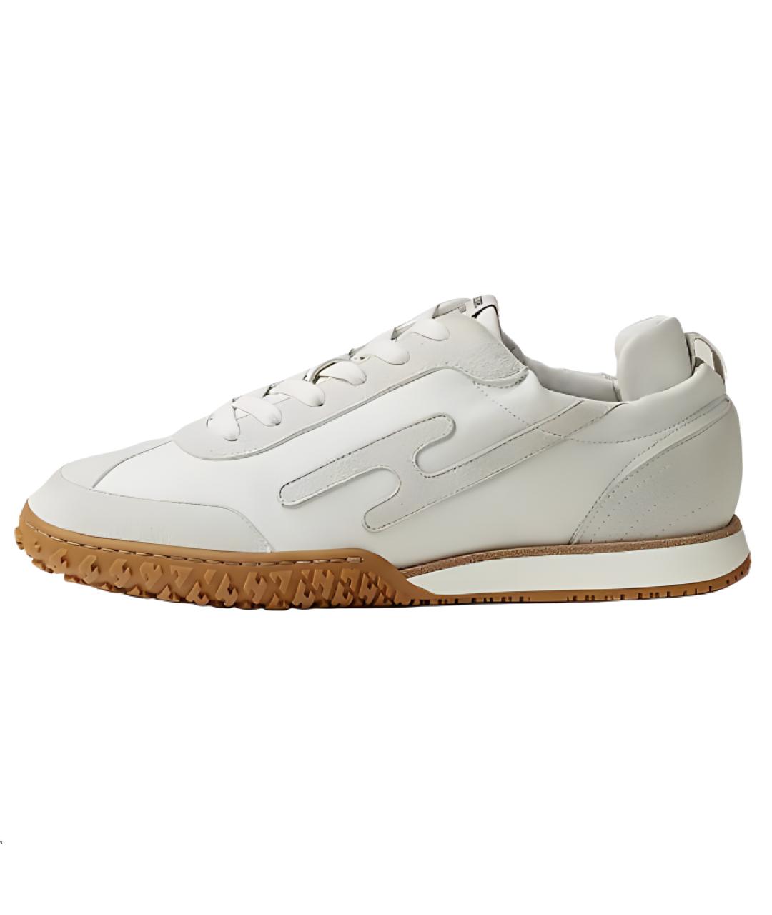 HERMES Белые кожаные кроссовки, фото 2