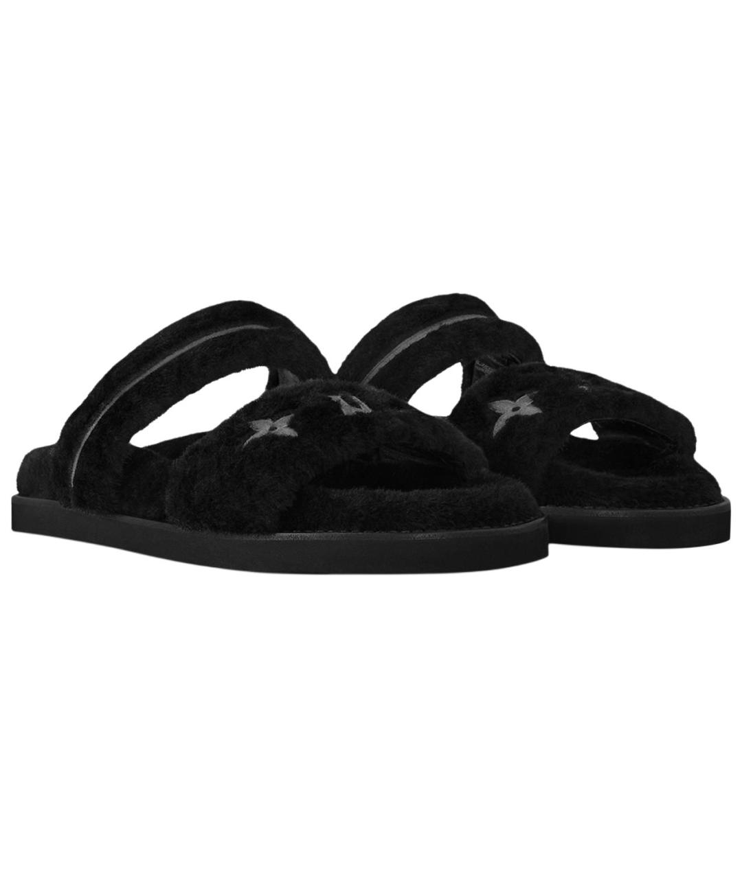 LOUIS VUITTON Черные текстильные сандалии, фото 2