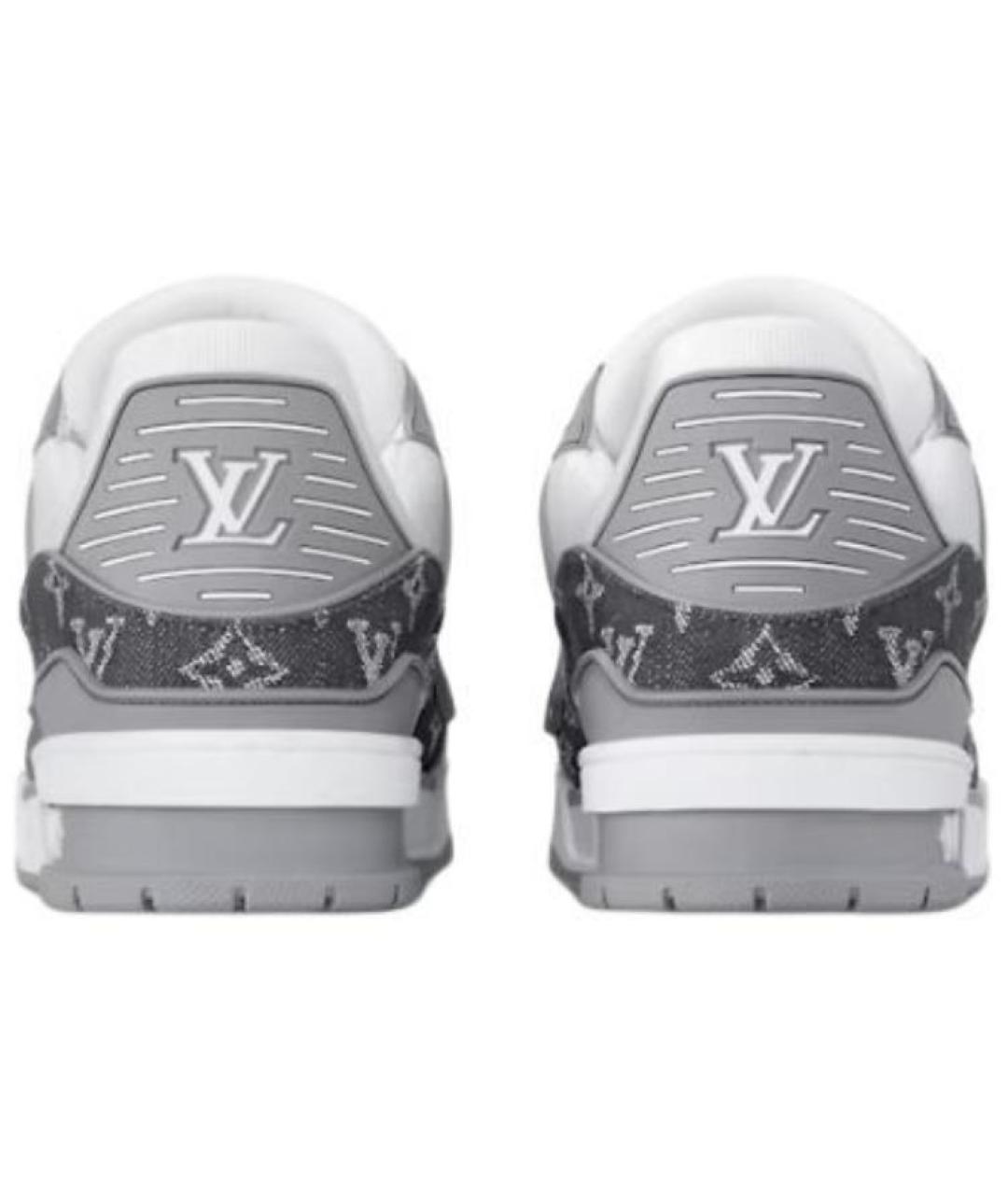 LOUIS VUITTON Серые кожаные кроссовки, фото 4