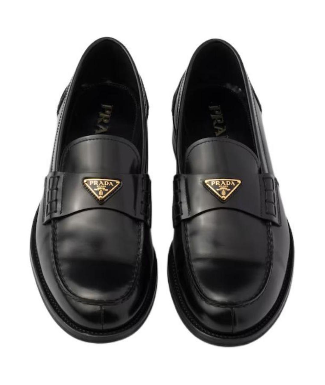 PRADA Черные кожаные лоферы, фото 5