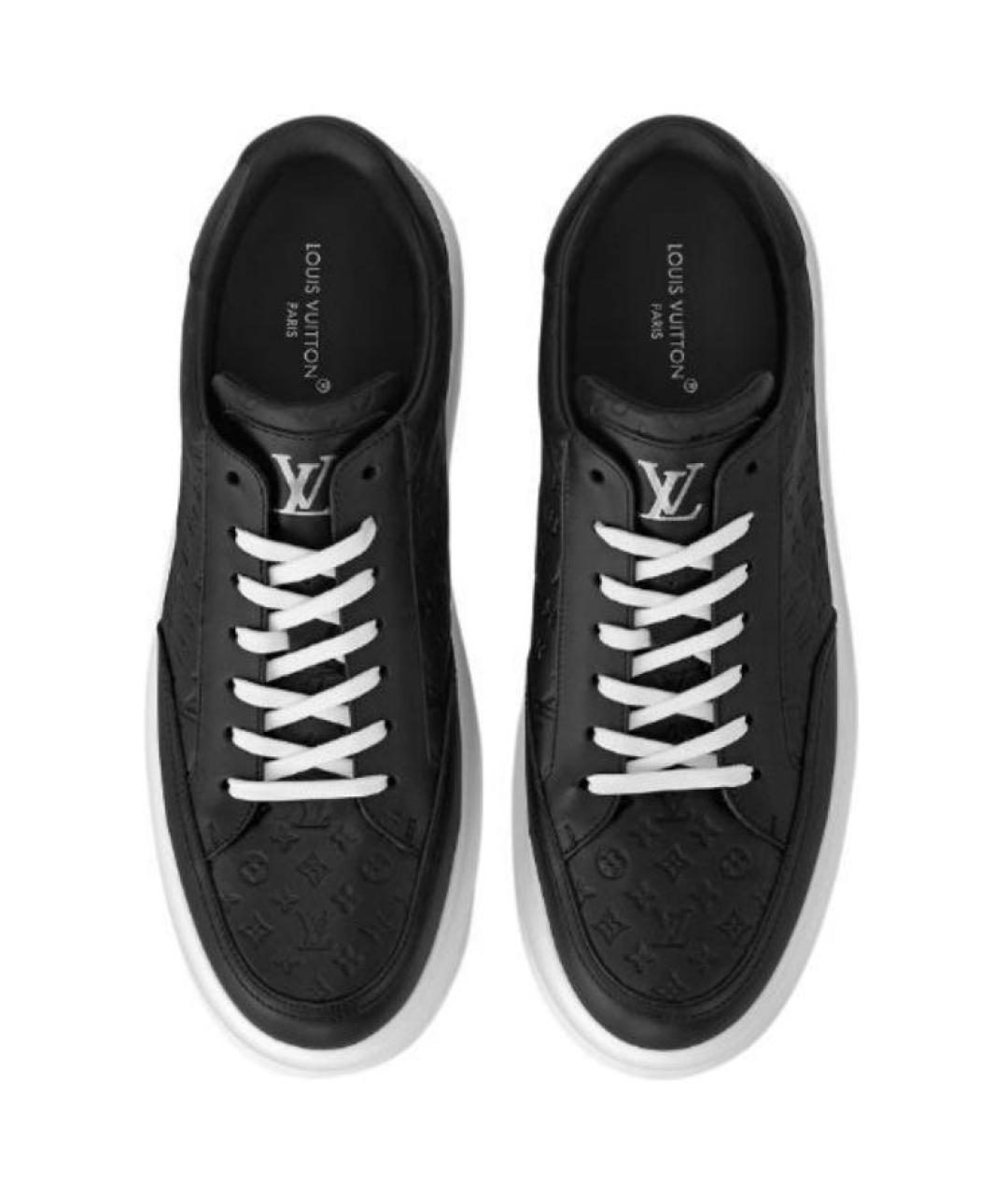 LOUIS VUITTON Черные кожаные низкие кроссовки / кеды, фото 4