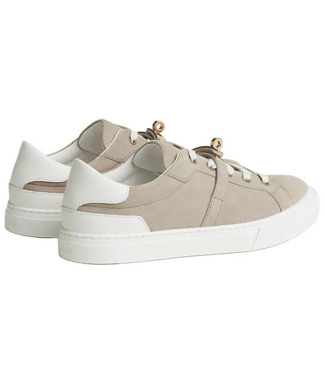 HERMES Бежевые кроссовки, фото 4