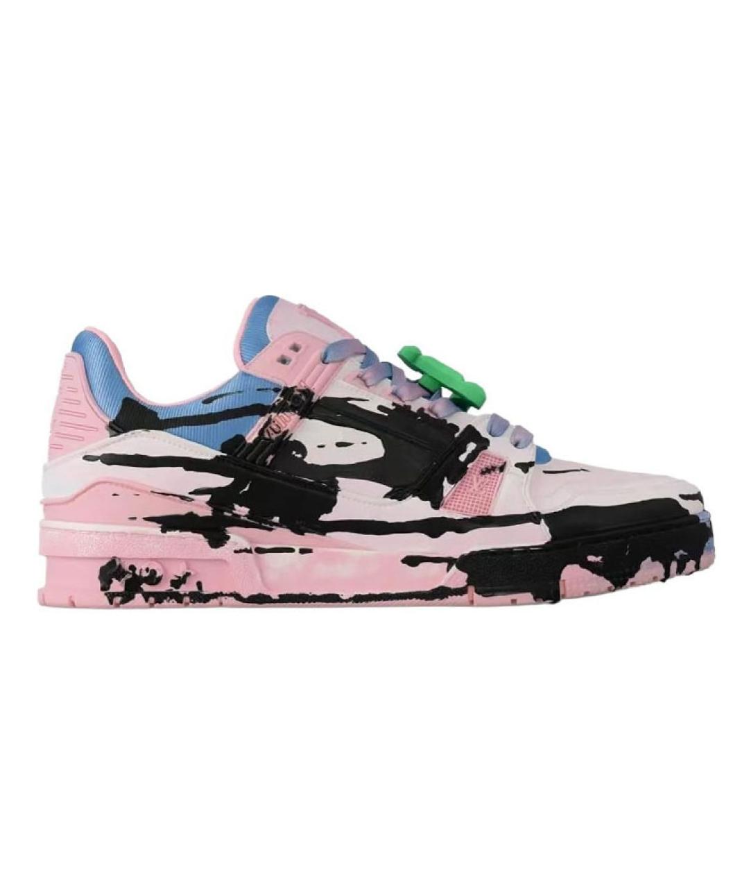 LOUIS VUITTON Розовые кожаные кроссовки, фото 1