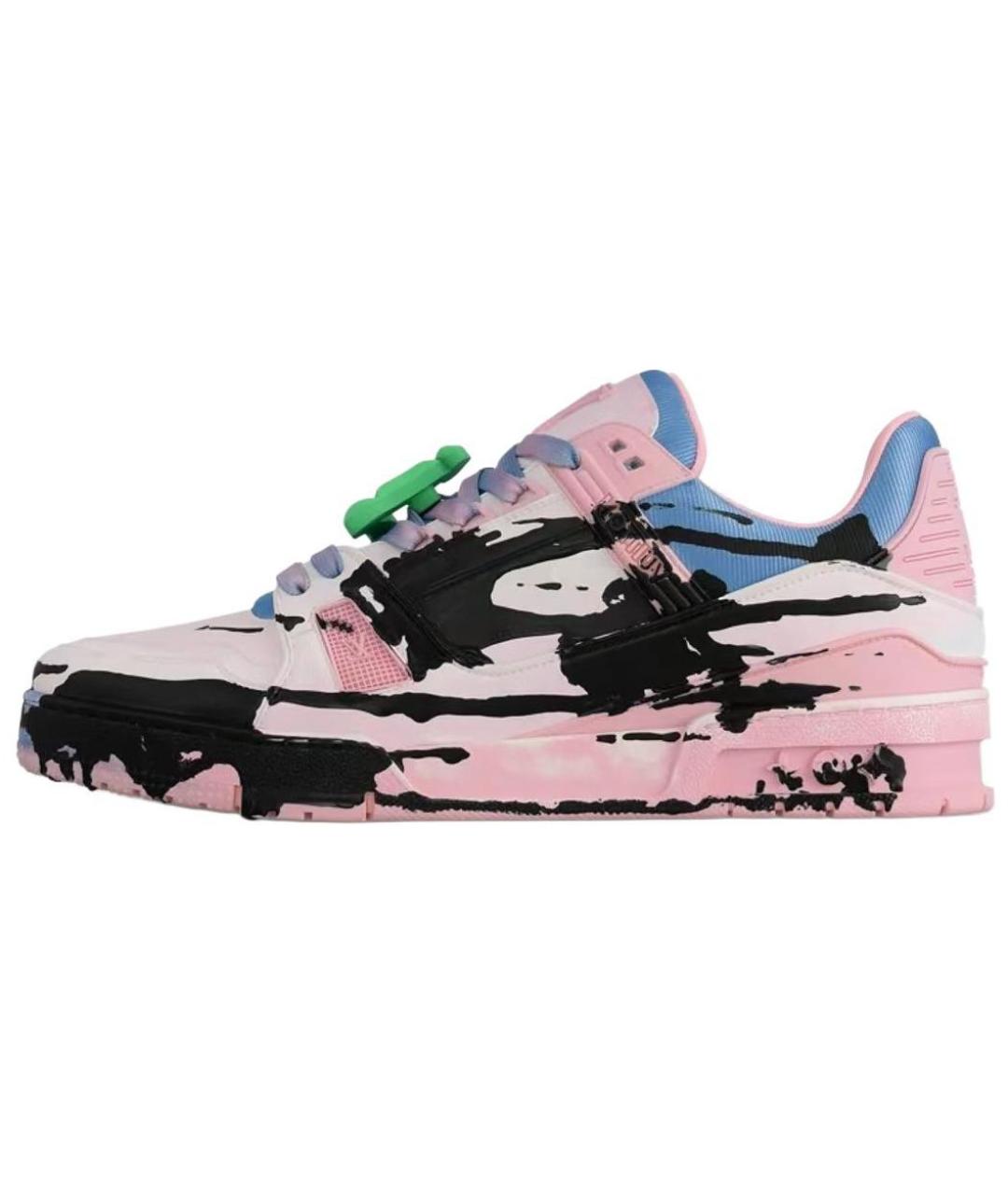 LOUIS VUITTON Розовые кожаные кроссовки, фото 2