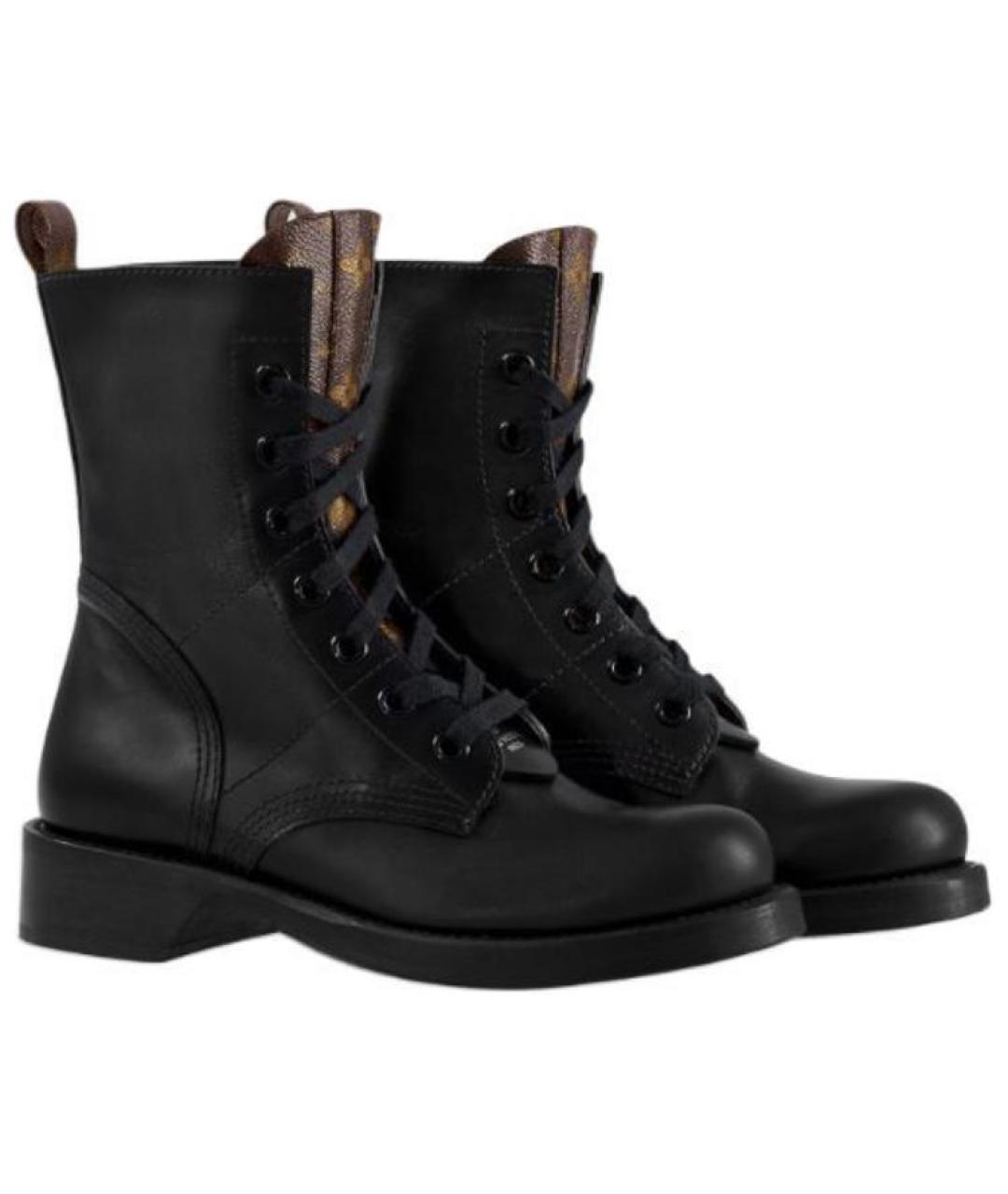 LOUIS VUITTON Черные кожаные ботинки, фото 2