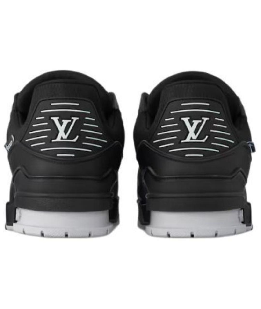 LOUIS VUITTON Черные кожаные низкие кроссовки / кеды, фото 4