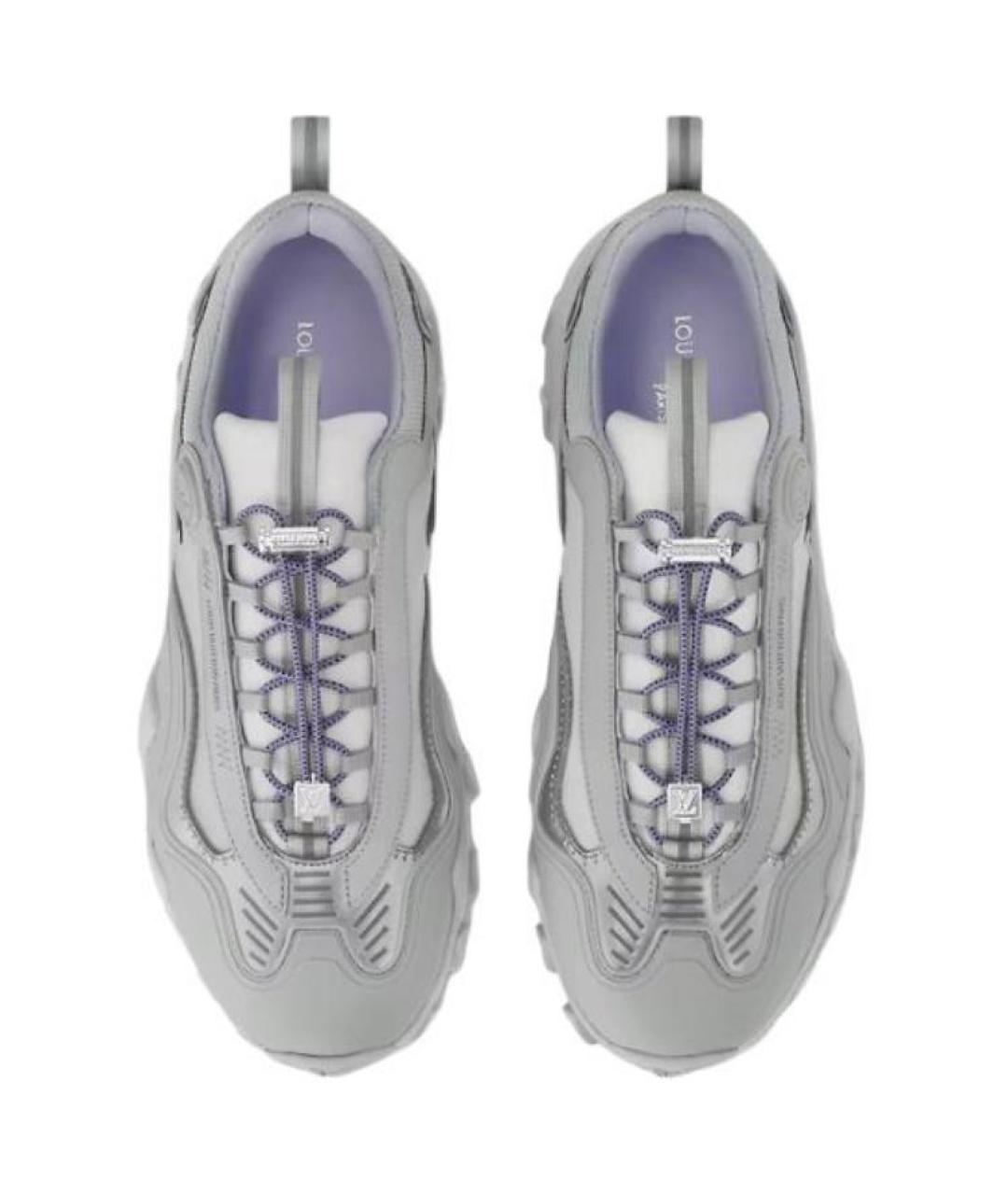 LOUIS VUITTON Серые кожаные кроссовки, фото 3