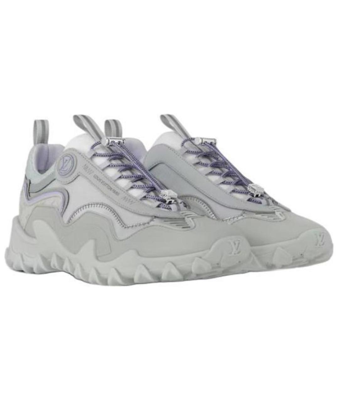 LOUIS VUITTON Серые кожаные кроссовки, фото 2