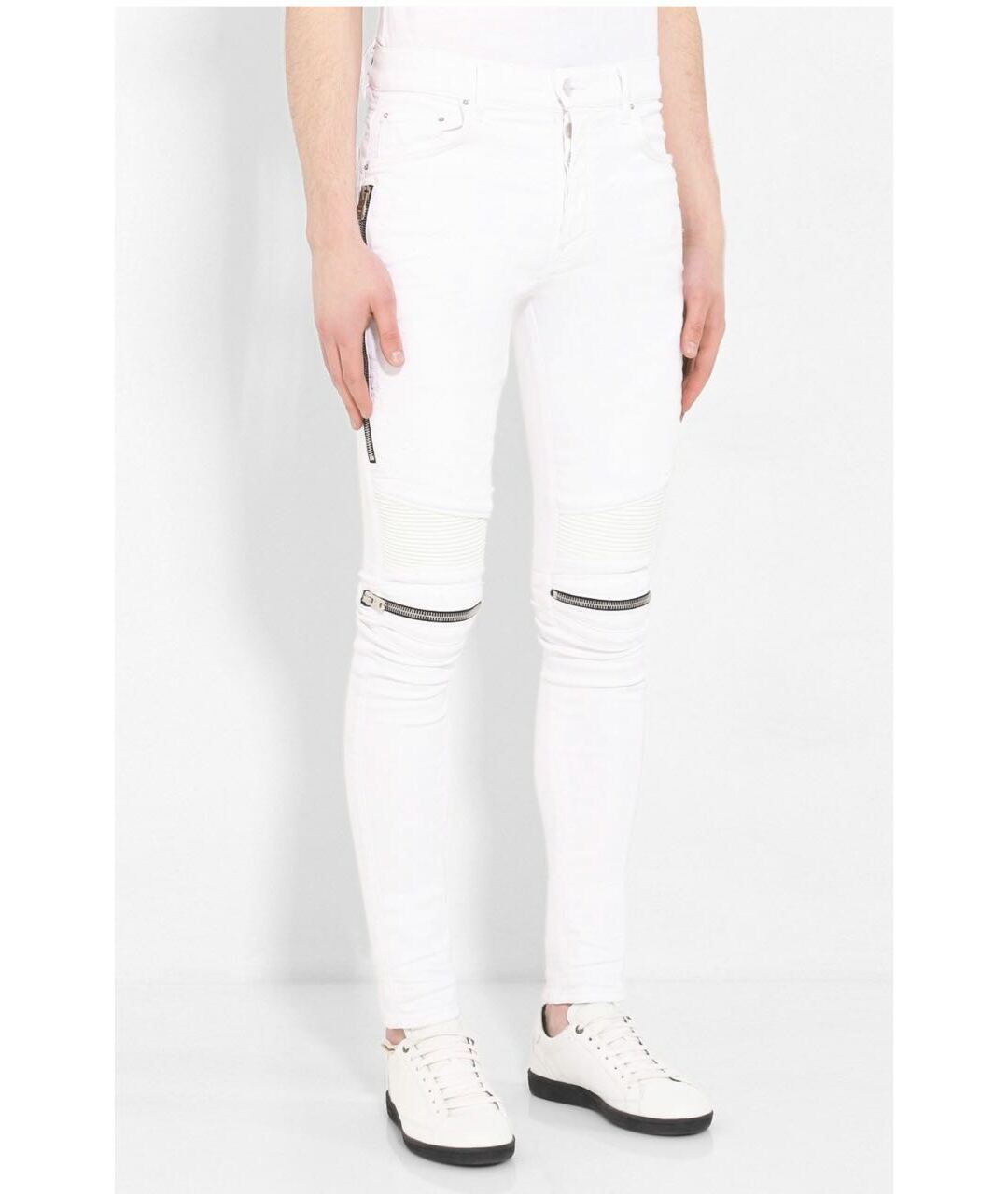 AMIRI Белые хлопко-эластановые джинсы скинни, фото 3