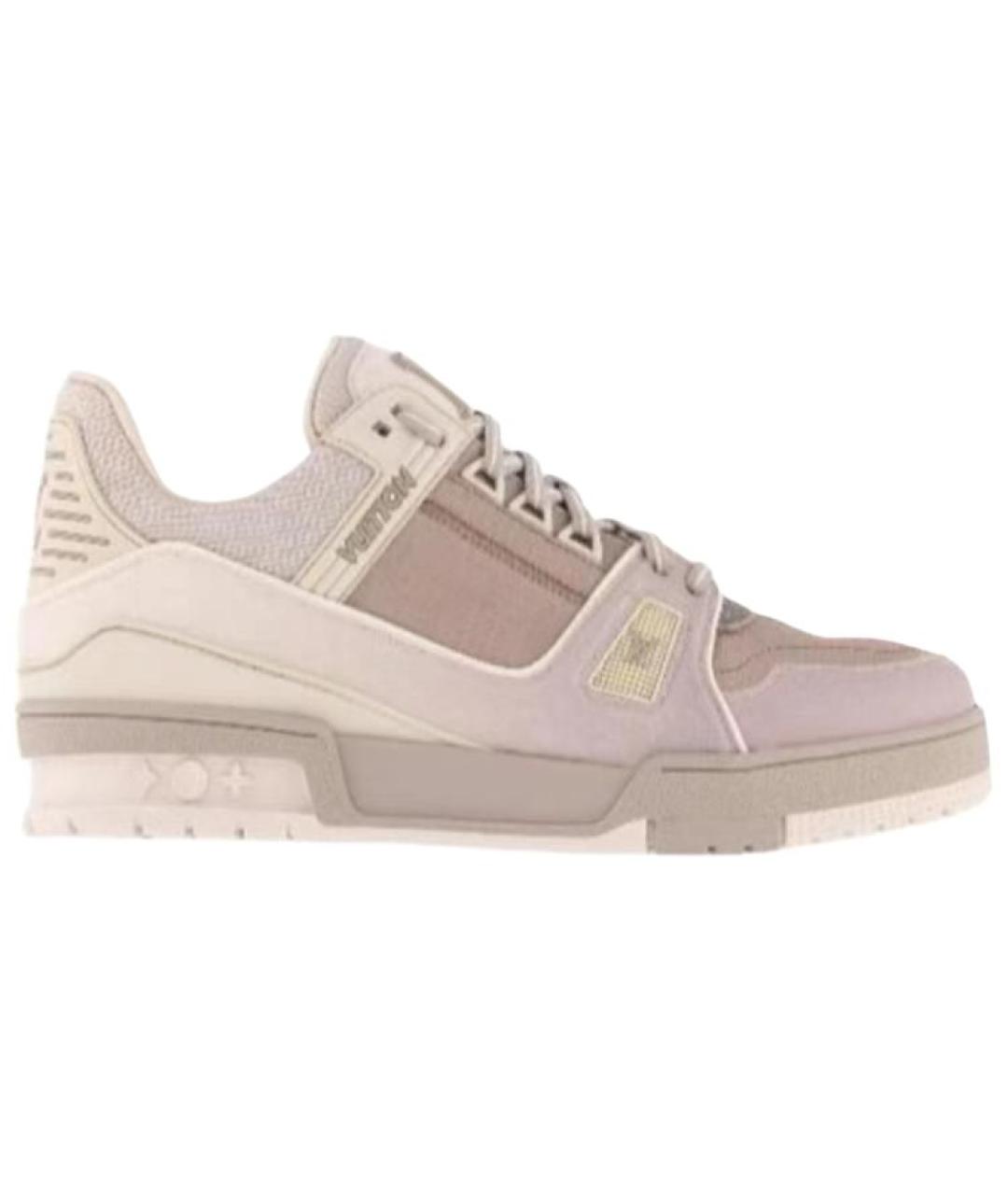 LOUIS VUITTON Розовые кожаные низкие кроссовки / кеды, фото 2