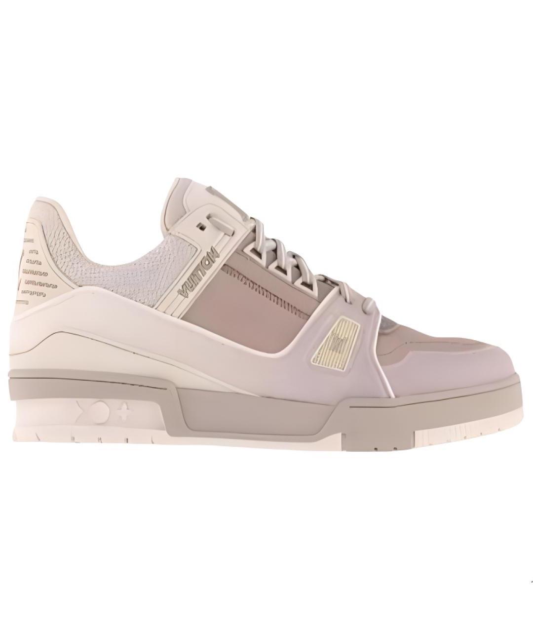 LOUIS VUITTON Розовые кожаные низкие кроссовки / кеды, фото 1