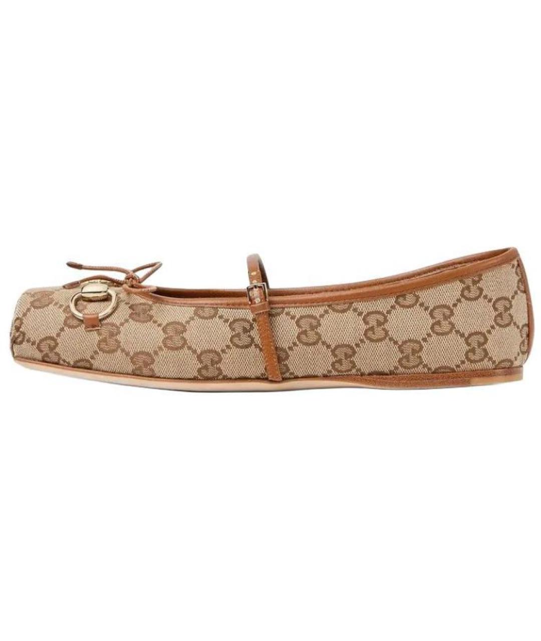 GUCCI Коричневые балетки, фото 6