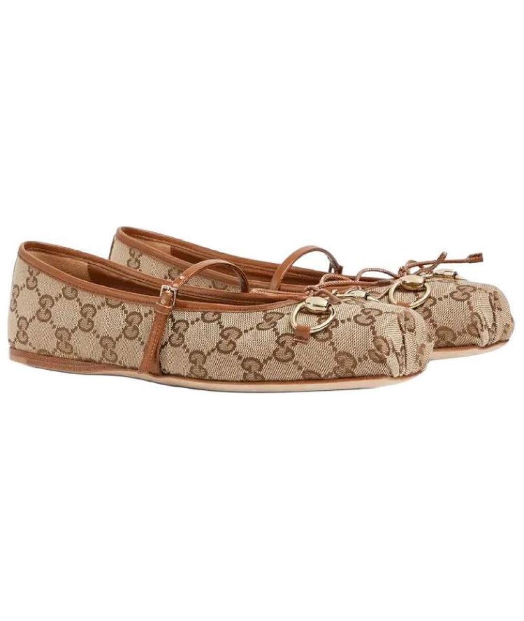 GUCCI Коричневые балетки, фото 2
