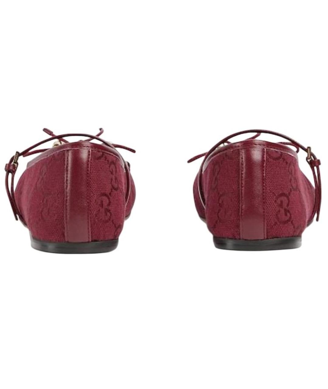 GUCCI Бордовые балетки, фото 5