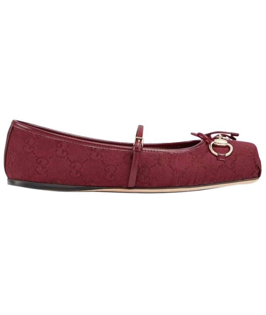 GUCCI Бордовые балетки, фото 1