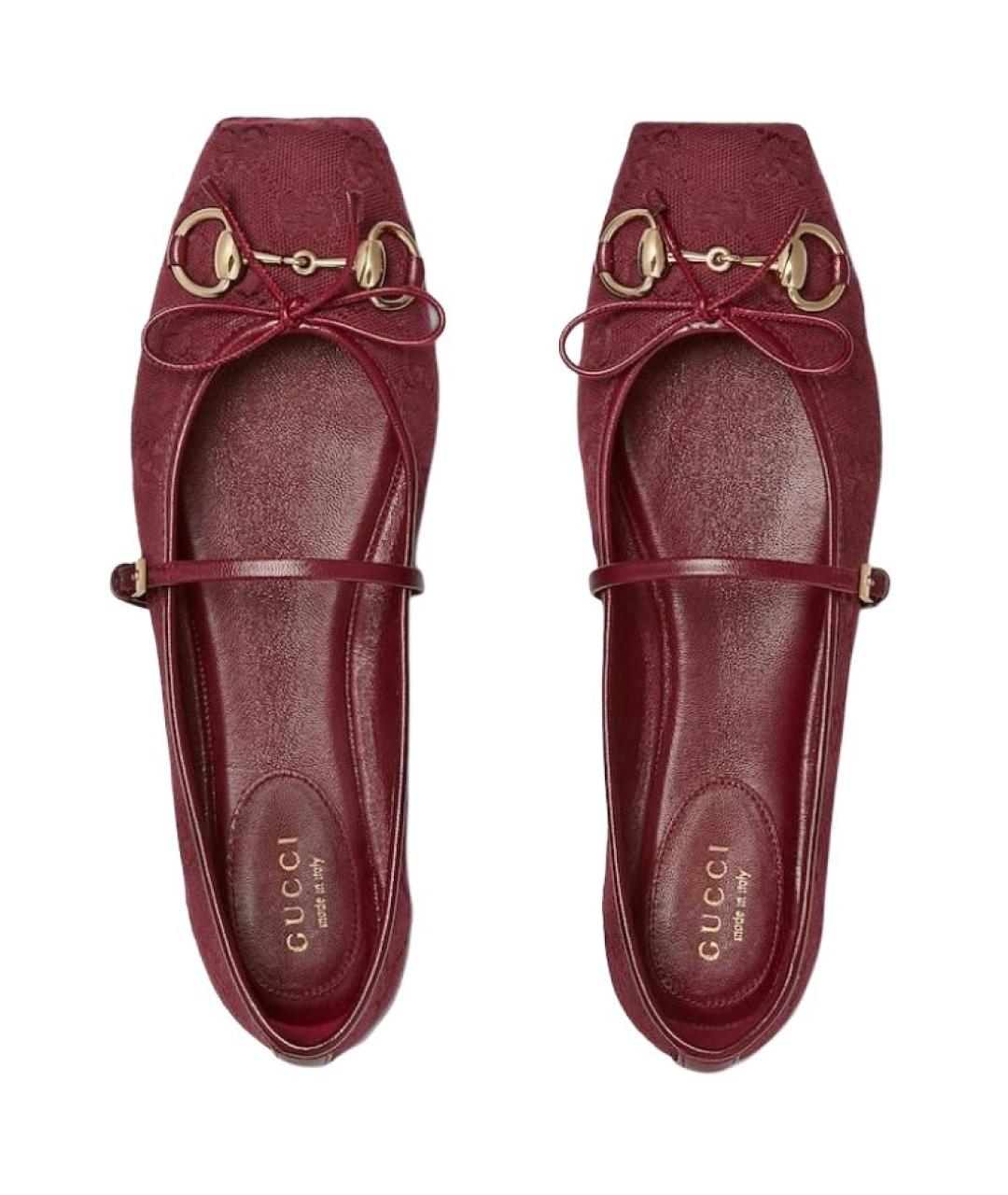 GUCCI Бордовые балетки, фото 4