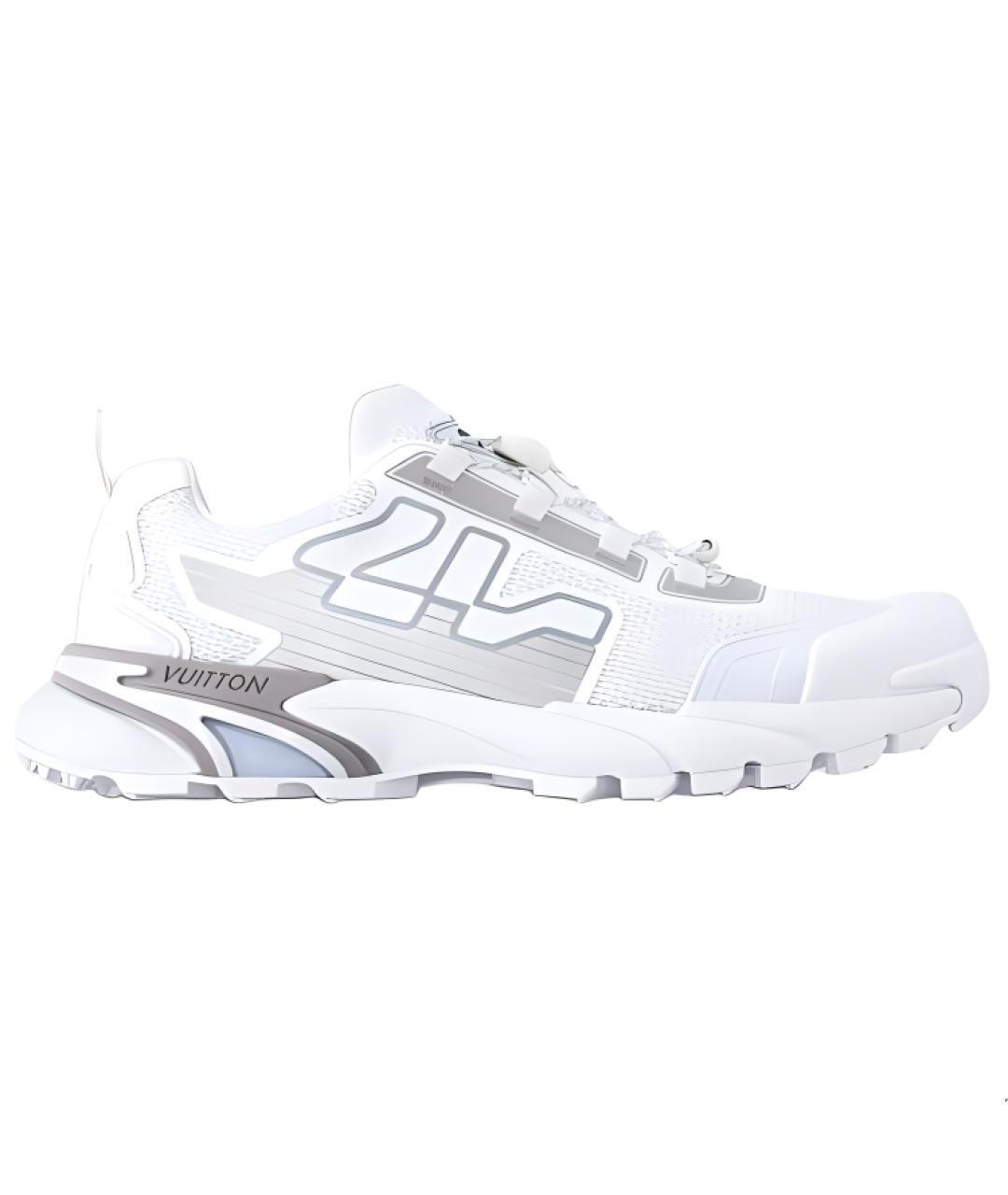 LOUIS VUITTON Белые кожаные низкие кроссовки / кеды, фото 6