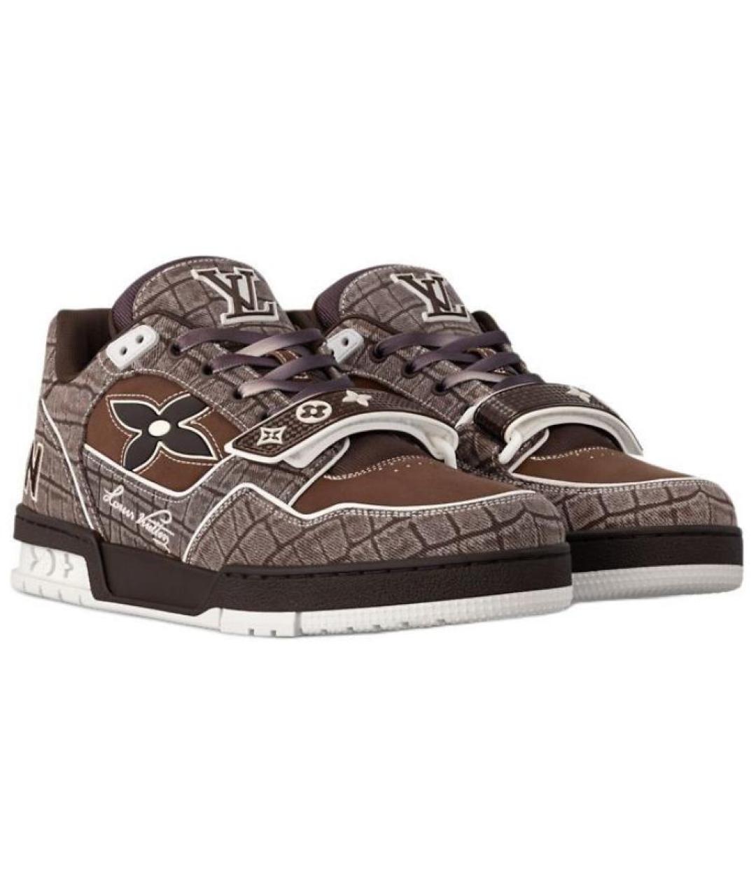 LOUIS VUITTON Коричневые низкие кроссовки / кеды, фото 3