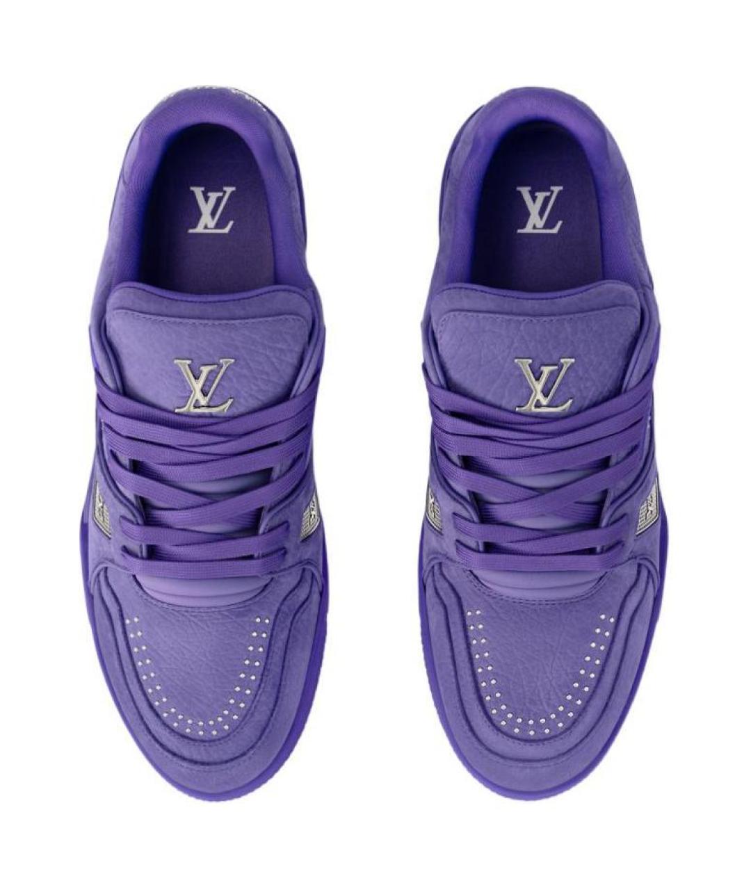 LOUIS VUITTON Фиолетовые низкие кроссовки / кеды, фото 4