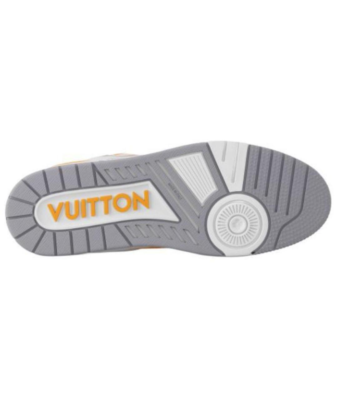 LOUIS VUITTON Оранжевое кожаные низкие кроссовки / кеды, фото 6