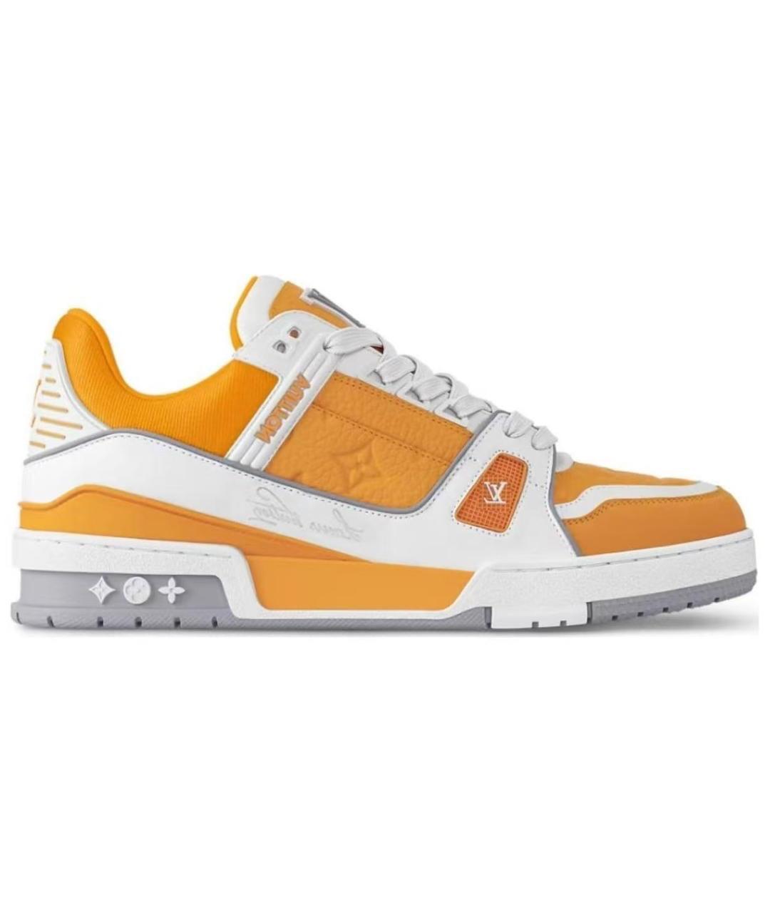LOUIS VUITTON Оранжевое кожаные низкие кроссовки / кеды, фото 1