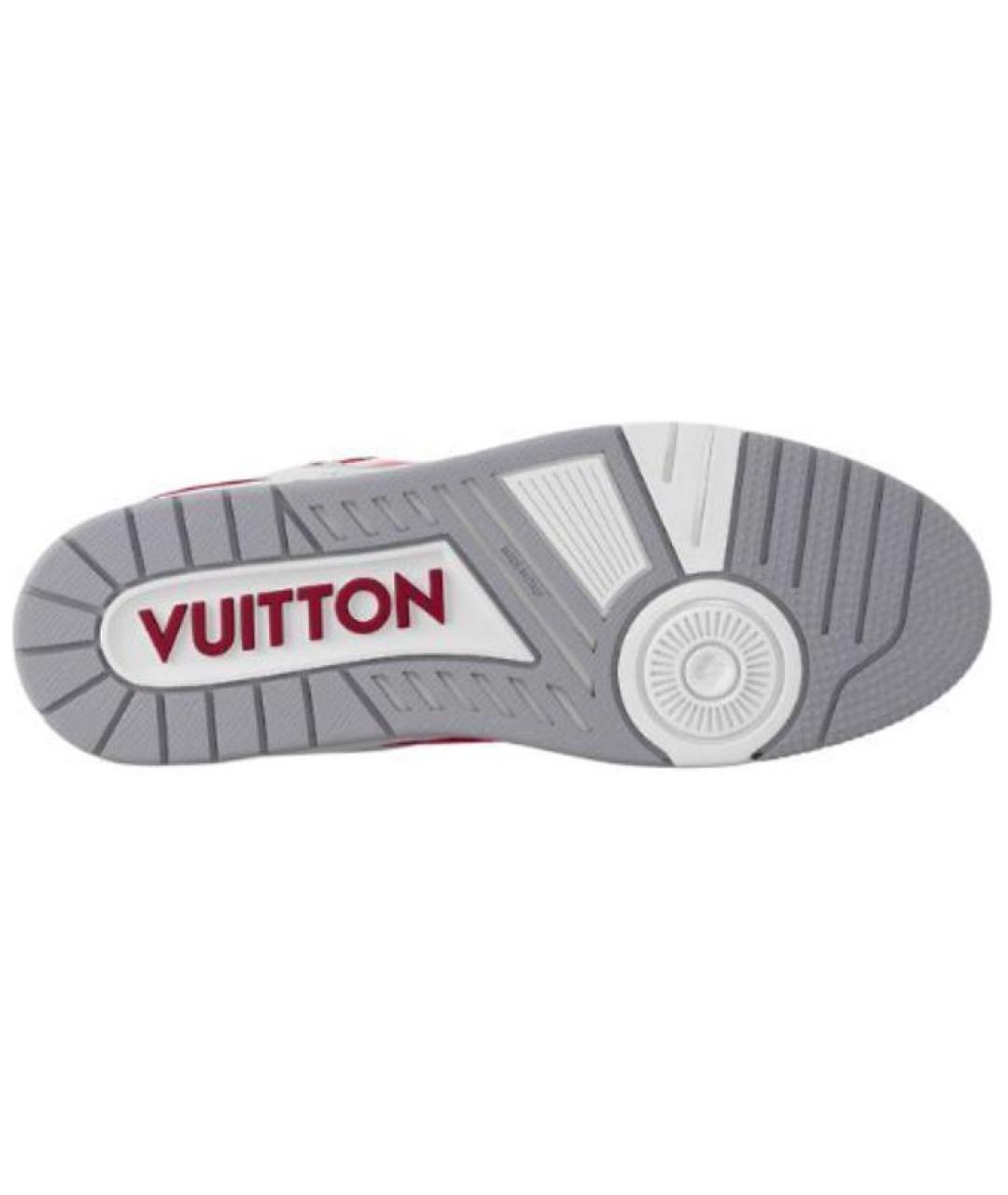 LOUIS VUITTON Красные кожаные низкие кроссовки / кеды, фото 6