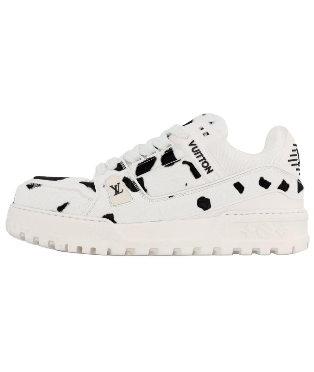 LOUIS VUITTON Белые кожаные низкие кроссовки / кеды, фото 7