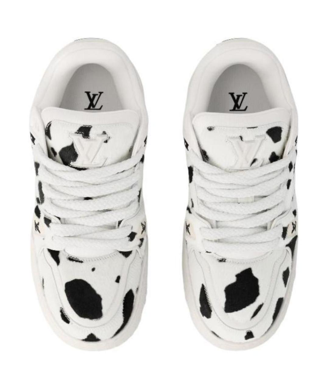 LOUIS VUITTON Белые кожаные низкие кроссовки / кеды, фото 5
