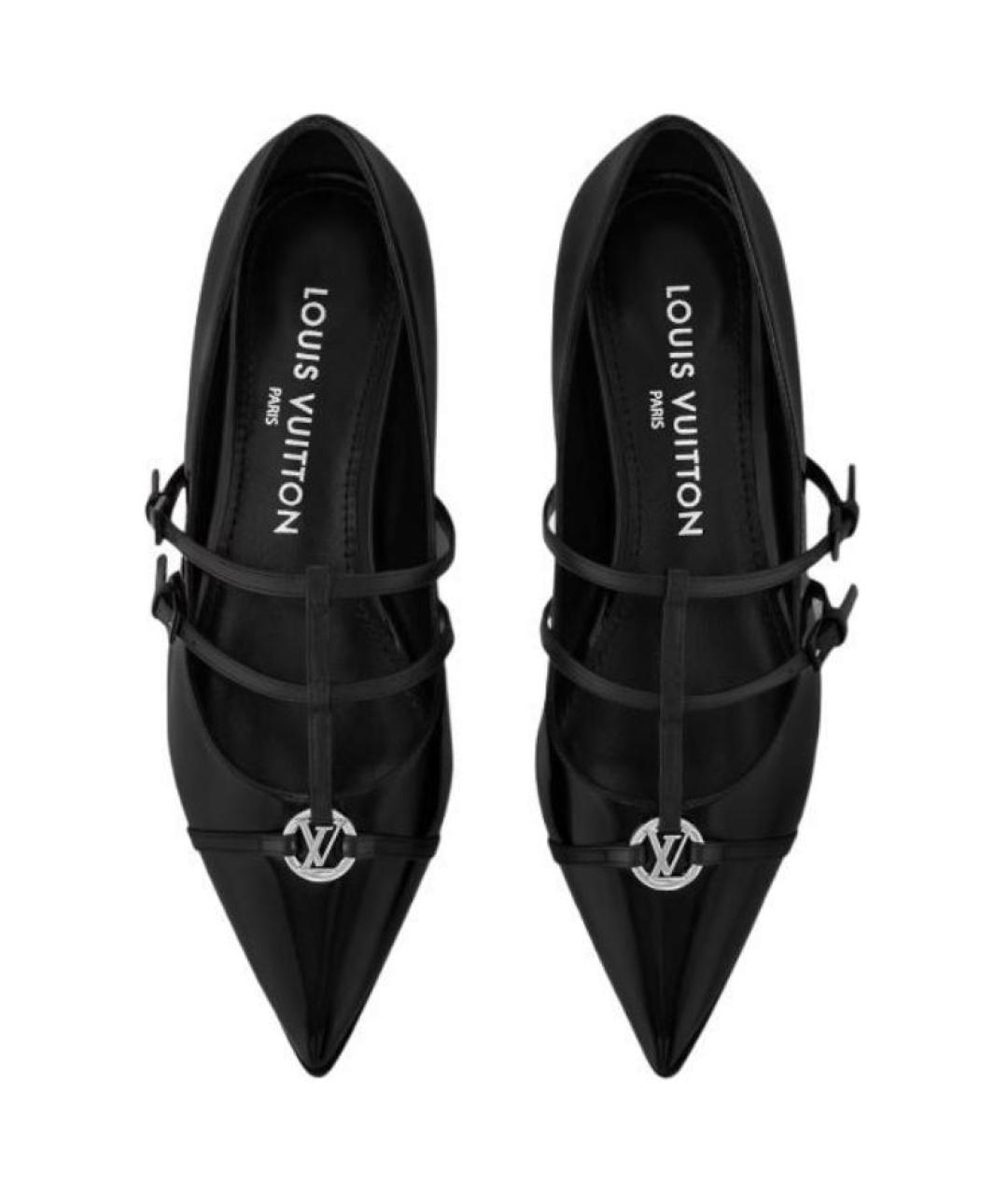 LOUIS VUITTON Черные кожаные балетки, фото 4