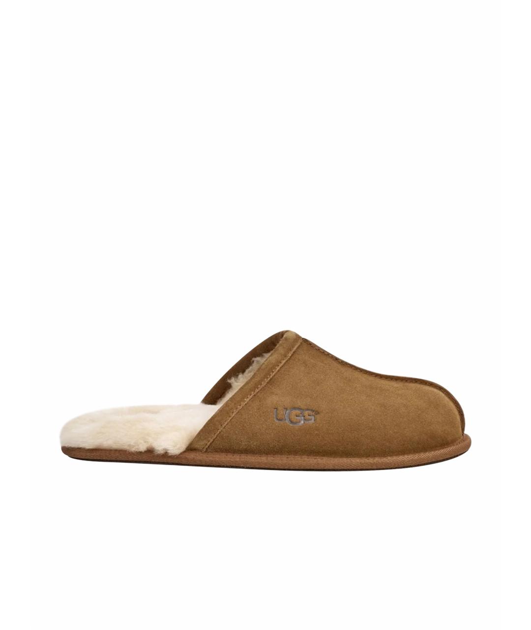 UGG AUSTRALIA Коричневые замшевые шлепанцы, фото 1