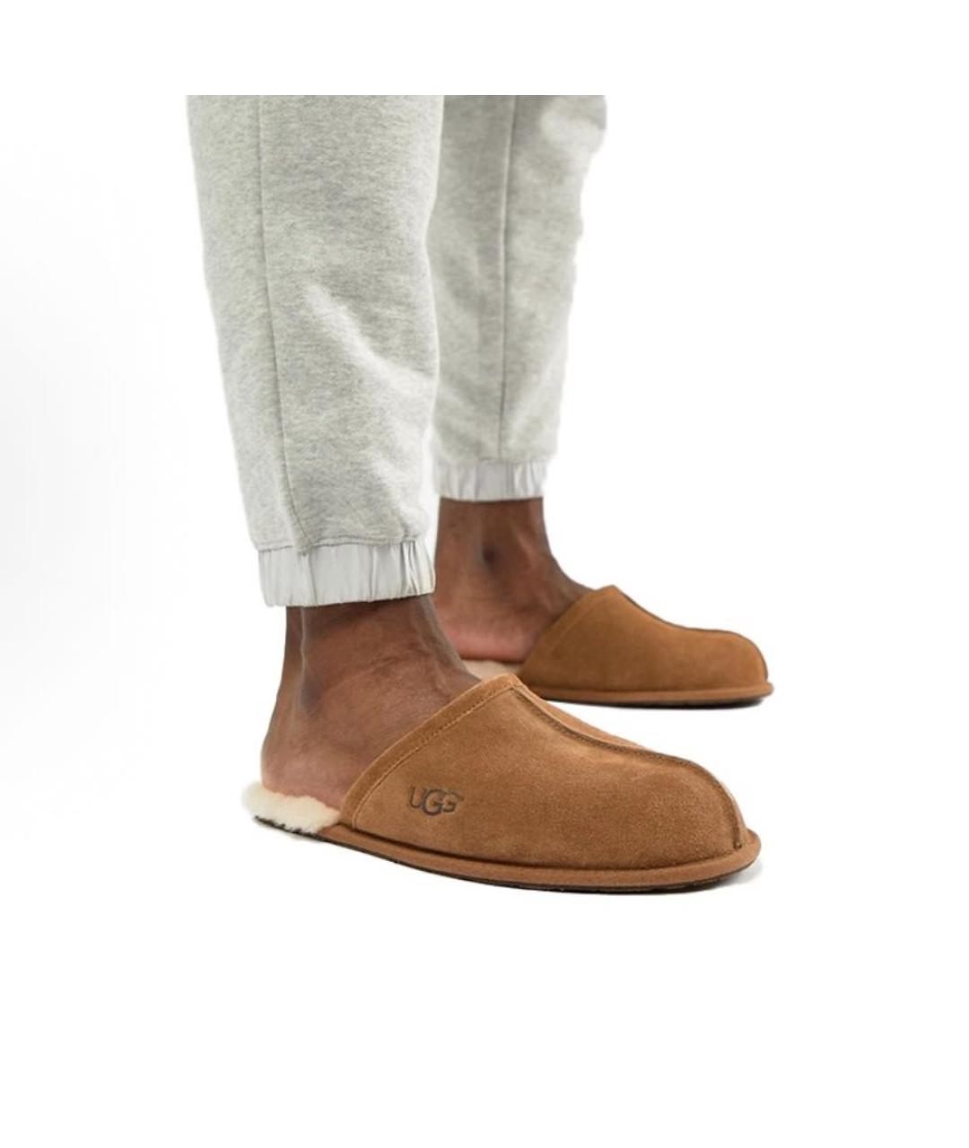 UGG AUSTRALIA Коричневые замшевые шлепанцы, фото 7