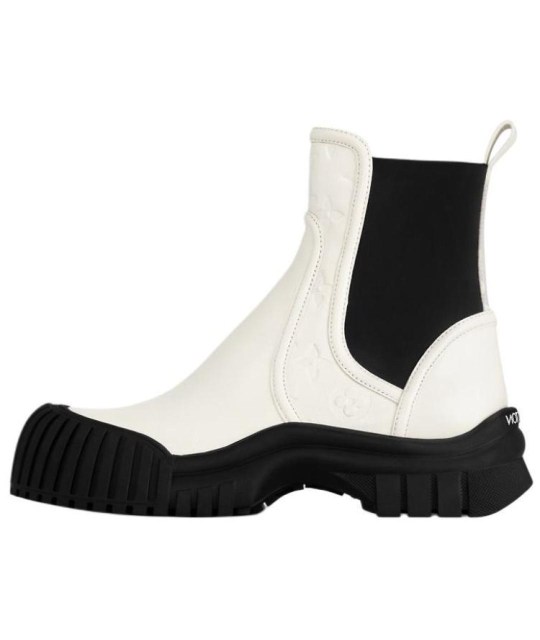 LOUIS VUITTON Белые кожаные ботинки, фото 2