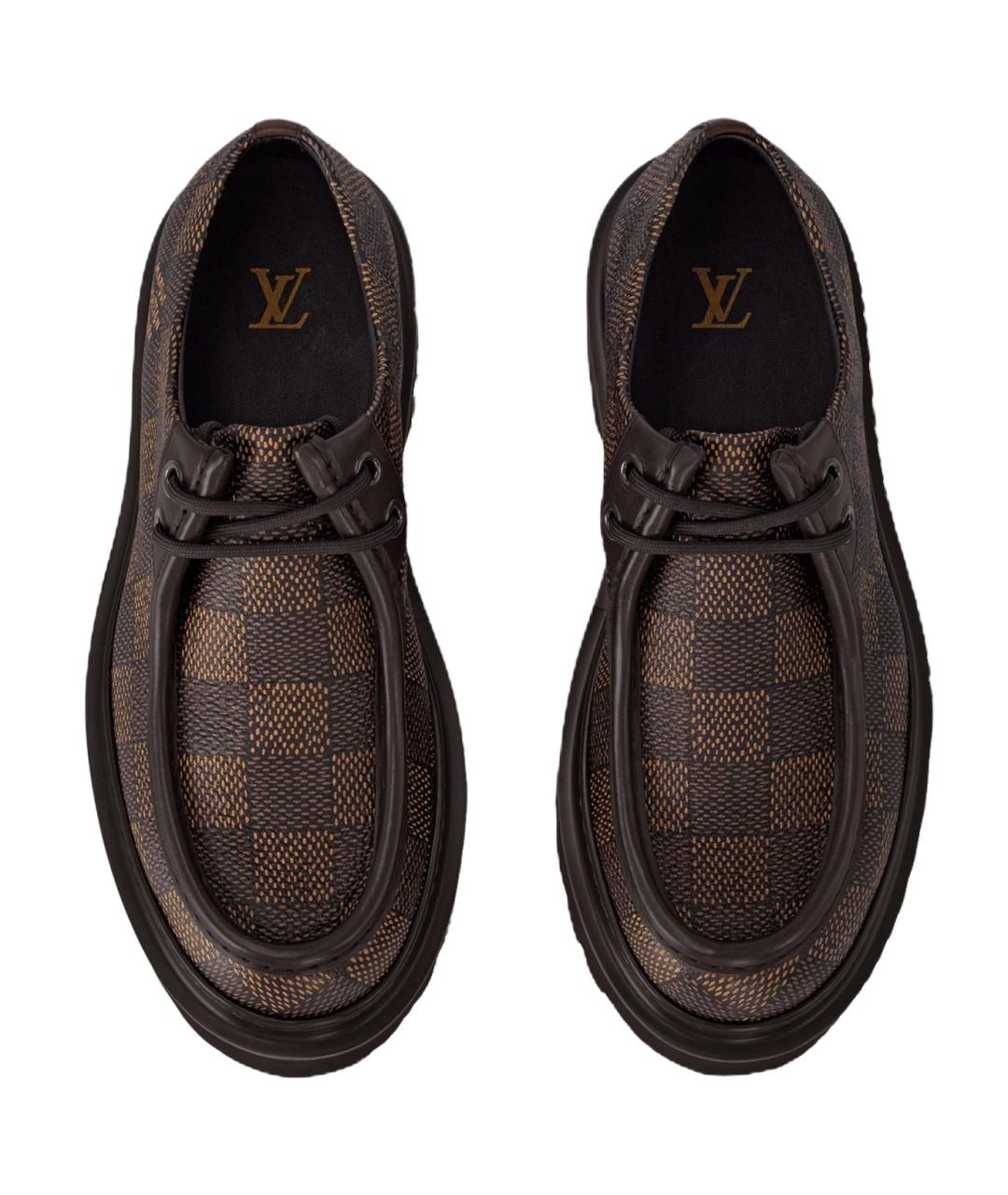 LOUIS VUITTON Коричневые кожаные низкие ботинки, фото 2