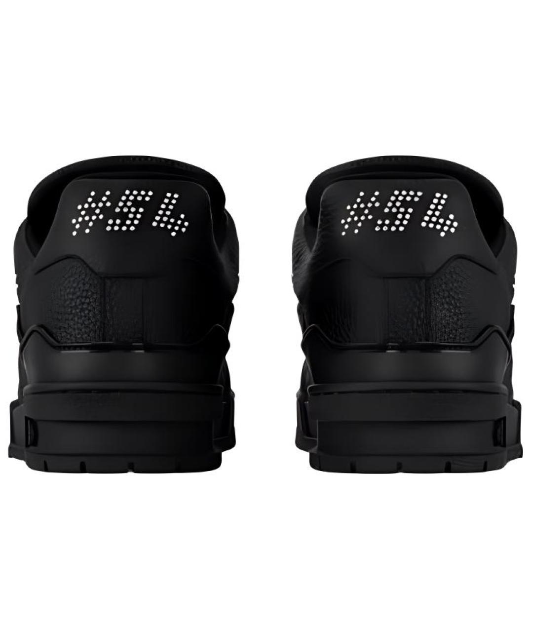 LOUIS VUITTON Черные кожаные низкие кроссовки / кеды, фото 4