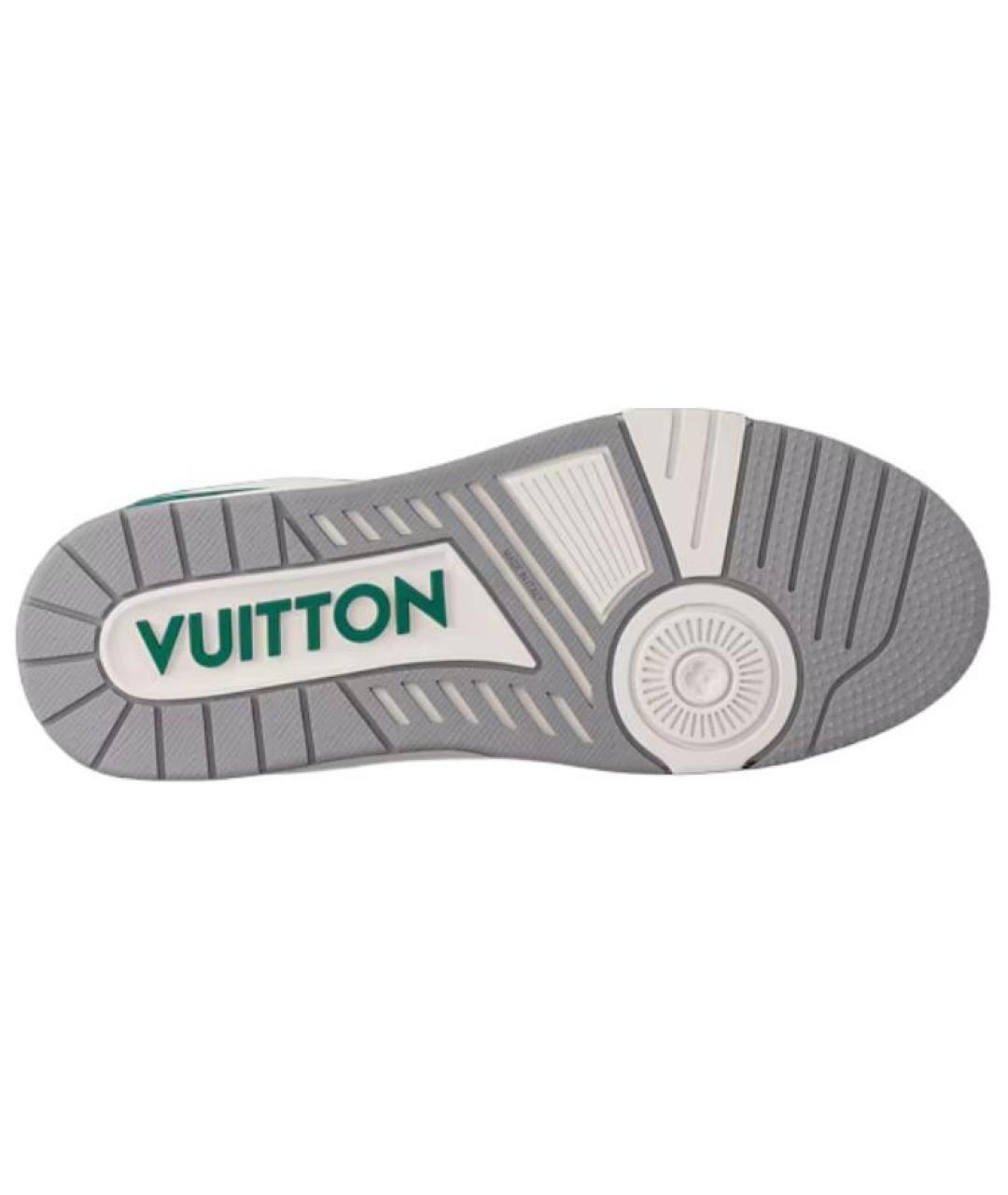 LOUIS VUITTON Зеленые кожаные кроссовки, фото 6
